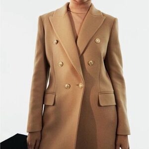 Zara Double-Breasted Tan Coat